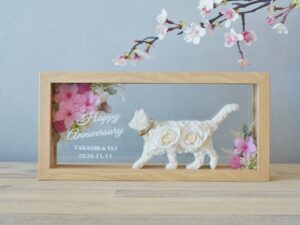 桜とネコのプリザーブドフラワー