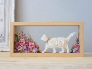 プリザーブドフラワーの猫