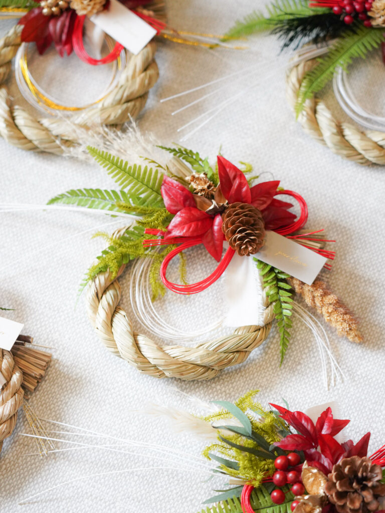 プリザーブドフラワーしめ飾り