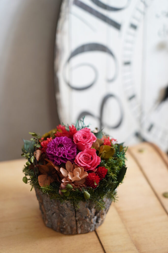 切り株アレンジメント