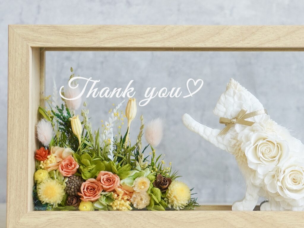 猫のフラワーフレーム